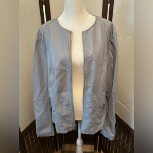 Kenneth Cole Reaction Grey Faux Leather Jacket/Coat - Size XL - Women’s